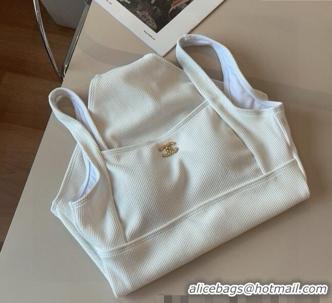 ​Super Quality Chanel Knit One-Piece Swimwear 0513 White 2025