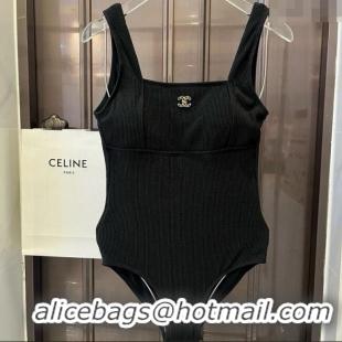 ​Top Quality Chanel Knit One-Piece Swimwear 0513 Black 2025