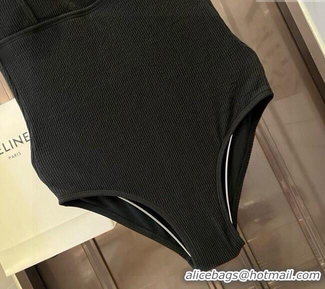 ​Top Quality Chanel Knit One-Piece Swimwear 0513 Black 2025