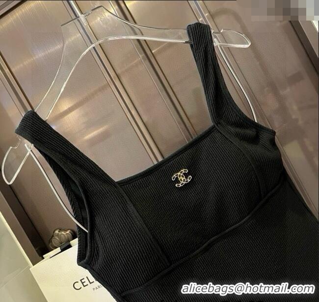 ​Top Quality Chanel Knit One-Piece Swimwear 0513 Black 2025