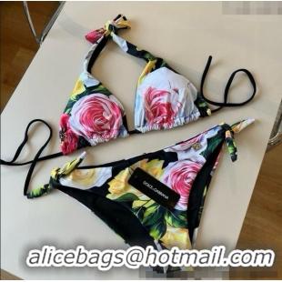 ​Best Price Dolce & Gabbana Flower Two-Pieces Swimwear 0513 Black 2025
