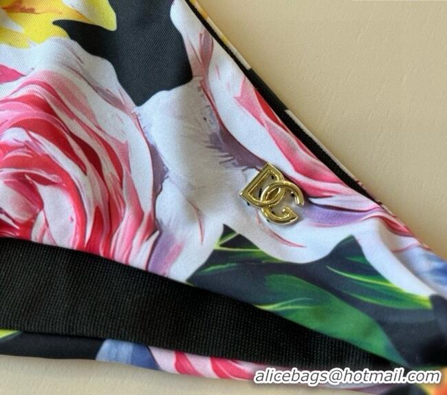 ​Best Price Dolce & Gabbana Flower Two-Pieces Swimwear 0513 Black 2025