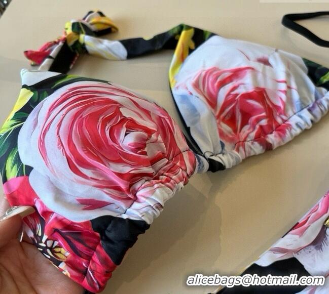 ​Best Price Dolce & Gabbana Flower Two-Pieces Swimwear 0513 Black 2025