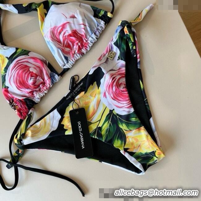 ​Best Price Dolce & Gabbana Flower Two-Pieces Swimwear 0513 Black 2025