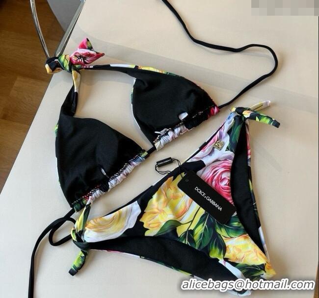 ​Best Price Dolce & Gabbana Flower Two-Pieces Swimwear 0513 Black 2025