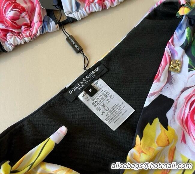 ​Best Price Dolce & Gabbana Flower Two-Pieces Swimwear 0513 Black 2025