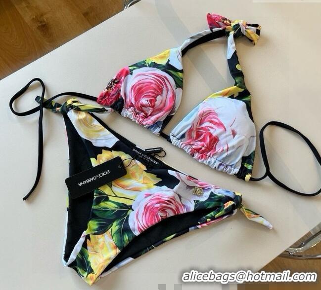 ​Best Price Dolce & Gabbana Flower Two-Pieces Swimwear 0513 Black 2025