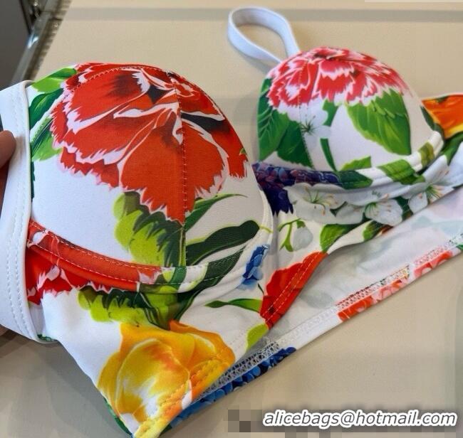 ​Unique Grade Dolce & Gabbana Flower One-Piece Swimwear 0513 White 2025