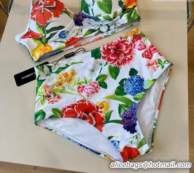 ​Unique Grade Dolce & Gabbana Flower One-Piece Swimwear 0513 White 2025