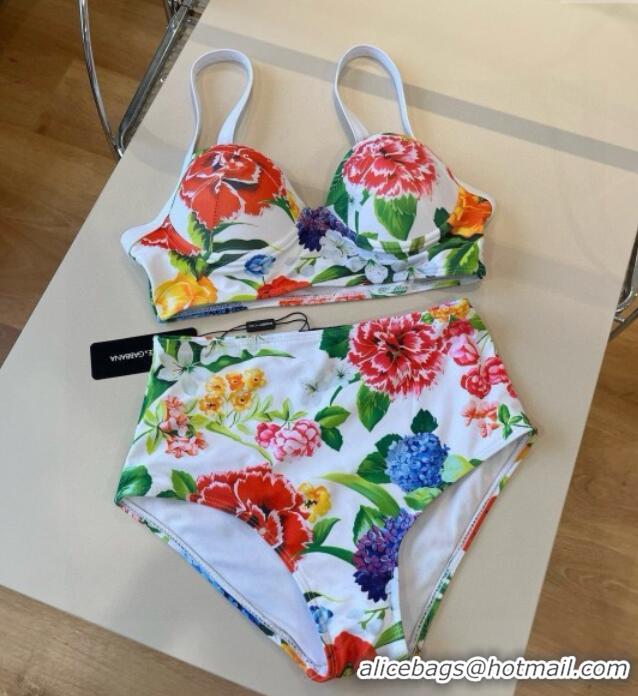 ​Unique Grade Dolce & Gabbana Flower One-Piece Swimwear 0513 White 2025