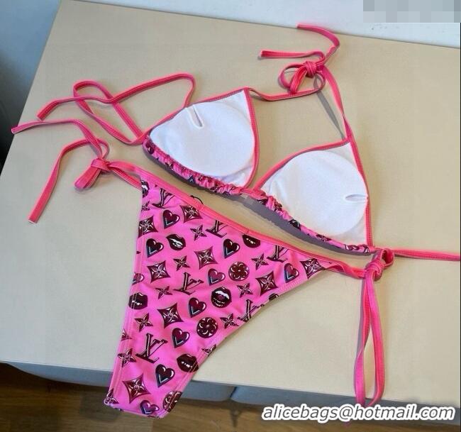 ​Top Grade Louis Vuitton Two-Pieces Swimwear 0513 Dark Pink 2025