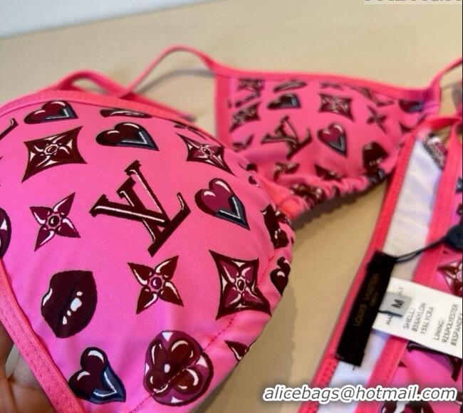 ​Top Grade Louis Vuitton Two-Pieces Swimwear 0513 Dark Pink 2025