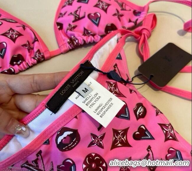 ​Top Grade Louis Vuitton Two-Pieces Swimwear 0513 Dark Pink 2025
