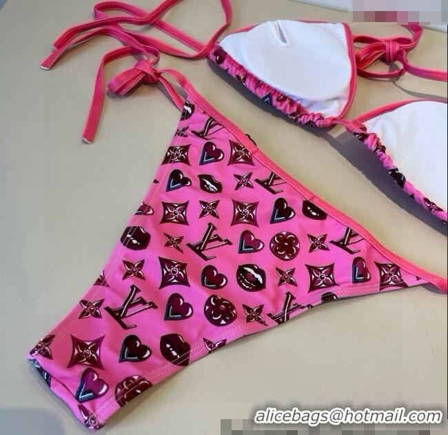 ​Top Grade Louis Vuitton Two-Pieces Swimwear 0513 Dark Pink 2025