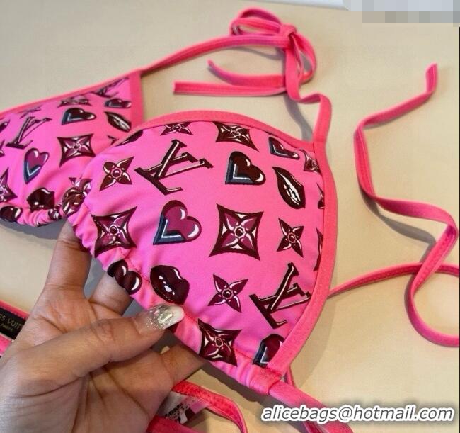 ​Top Grade Louis Vuitton Two-Pieces Swimwear 0513 Dark Pink 2025