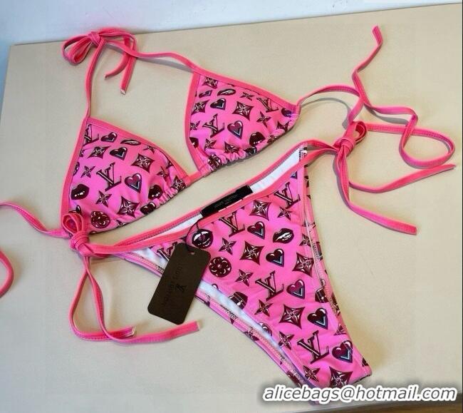 ​Top Grade Louis Vuitton Two-Pieces Swimwear 0513 Dark Pink 2025