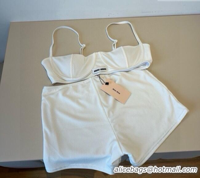Grade Quality Miu Miu Knit Two-Pieces Swimwear 0513 White 2025