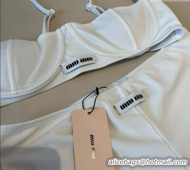 Grade Quality Miu Miu Knit Two-Pieces Swimwear 0513 White 2025