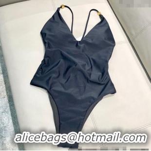 ​Best Product Miu Miu One-Piece Swimwear with Logo Metal-Tone 0513 Black 2025