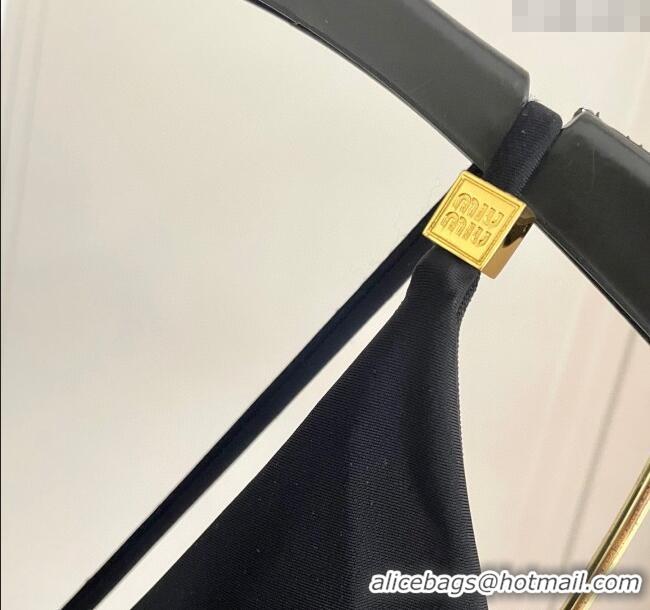 ​Best Product Miu Miu One-Piece Swimwear with Logo Metal-Tone 0513 Black 2025