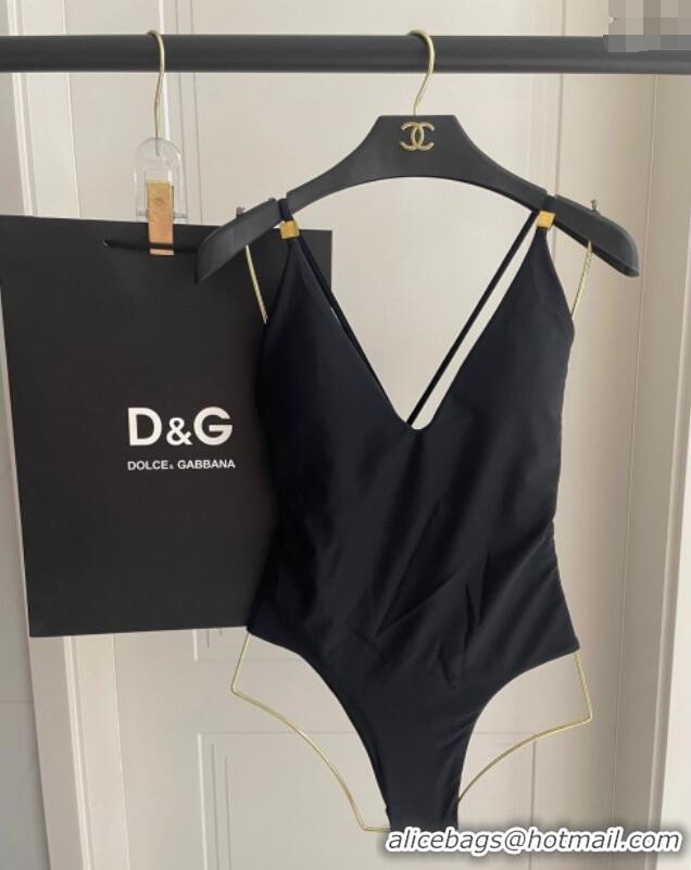 ​Best Product Miu Miu One-Piece Swimwear with Logo Metal-Tone 0513 Black 2025