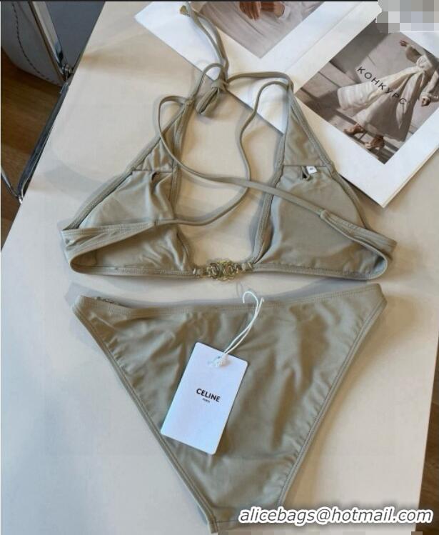 Best Design Celine Logo Chain Two-Pieces Swimwear 0513 Grey 2025