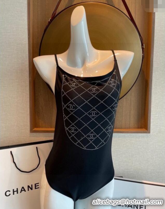 Promotional Chanel Strass One-Piece Swimwear 0513 Black 2025