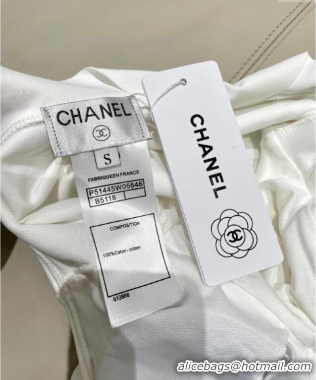 Well Crafted Chanel Flouncing One-Piece Swimwear 0513 White 2025