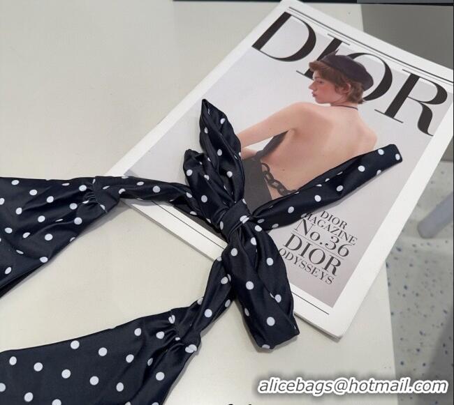 ​Luxury Cheap Chanel Dotted One-Piece Swimwear 0513 Black 2025