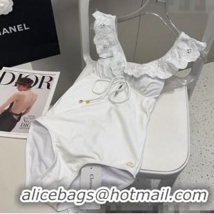 ​Pretty Style Dior One-Piece Swimwear with Lace 0513 White 2025