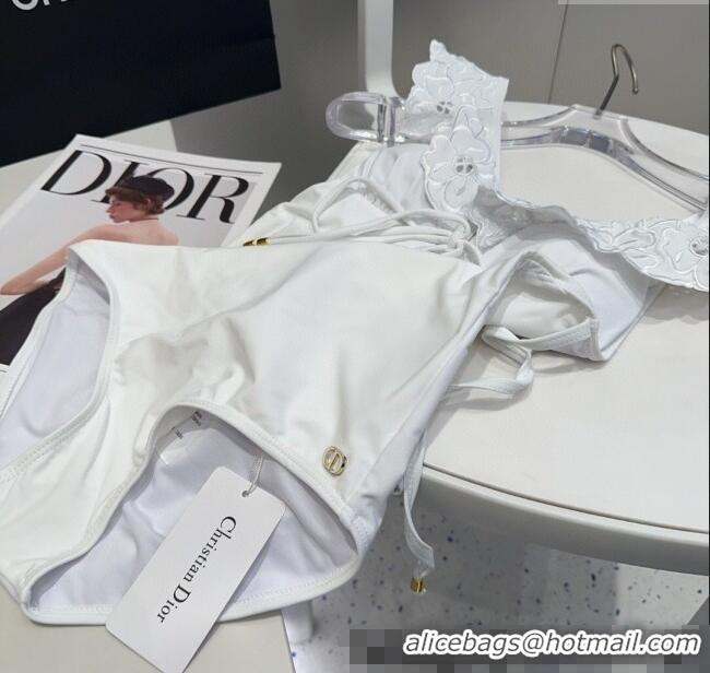 ​Pretty Style Dior One-Piece Swimwear with Lace 0513 White 2025