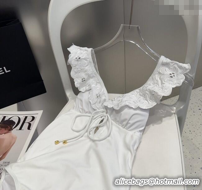 ​Pretty Style Dior One-Piece Swimwear with Lace 0513 White 2025