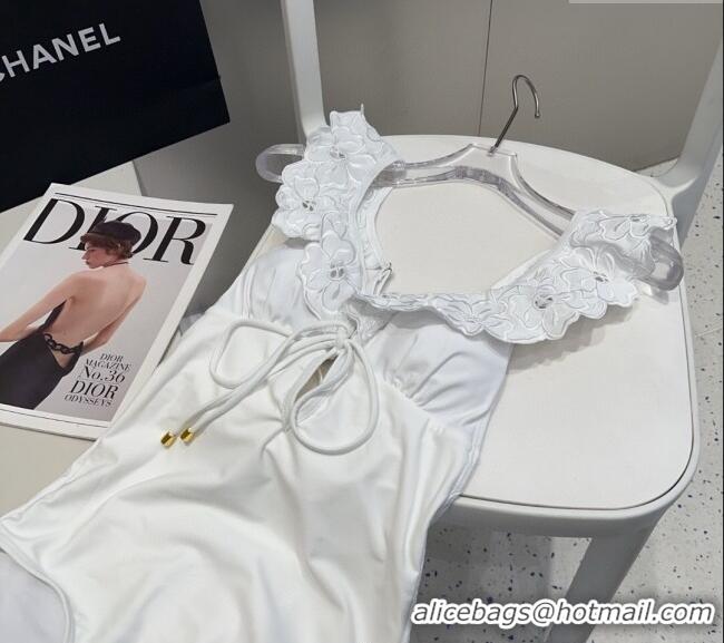 ​Pretty Style Dior One-Piece Swimwear with Lace 0513 White 2025