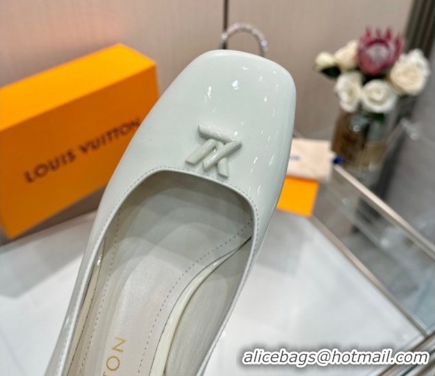 Stylish Louis Vuitton Swing Slingback Pump 5.5cm in Patent Leather White 2025 1AGTY9