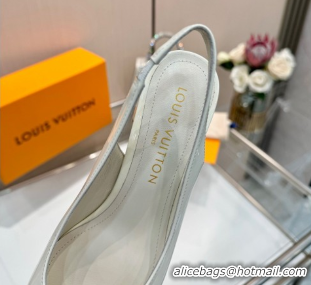 Stylish Louis Vuitton Swing Slingback Pump 5.5cm in Patent Leather White 2025 1AGTY9