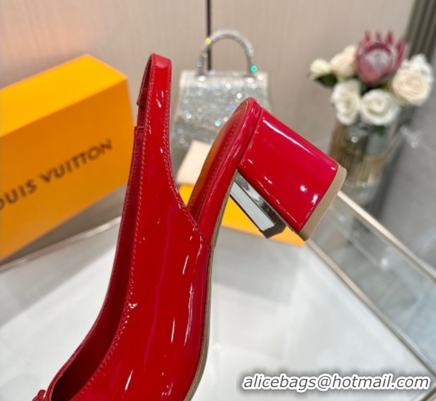 Top Grade Louis Vuitton Swing Slingback Pump 5.5cm in Patent Leather Red 2025 1AGTY9