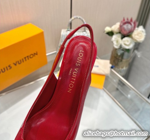 Top Grade Louis Vuitton Swing Slingback Pump 5.5cm in Patent Leather Red 2025 1AGTY9