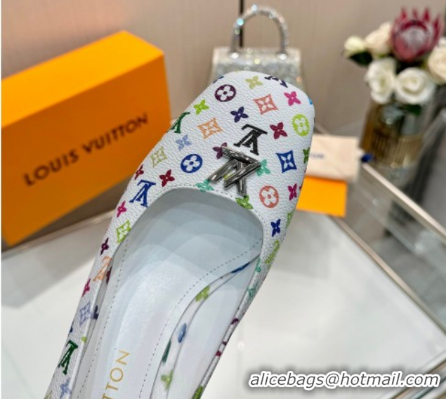 Low Cost Louis Vuitton LV x TM Swing Pumps 5.5cm in Multicolor Monogram Canvas White 2025 1AGTY9