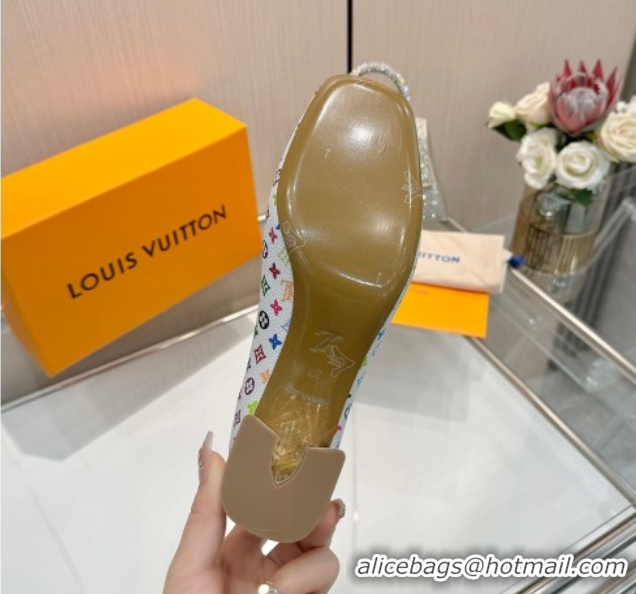 Low Cost Louis Vuitton LV x TM Swing Pumps 5.5cm in Multicolor Monogram Canvas White 2025 1AGTY9