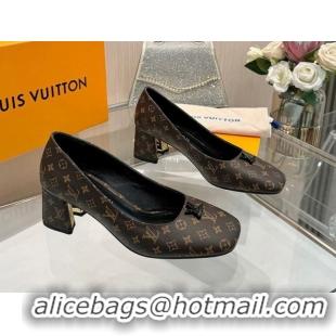 Buy Luxury Louis Vuitton Swing Pumps 5.5cm in Monogram Canvas Brown 2025 1AGTY9