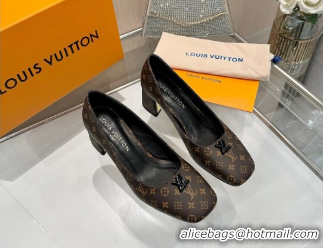 Buy Luxury Louis Vuitton Swing Pumps 5.5cm in Monogram Canvas Brown 2025 1AGTY9