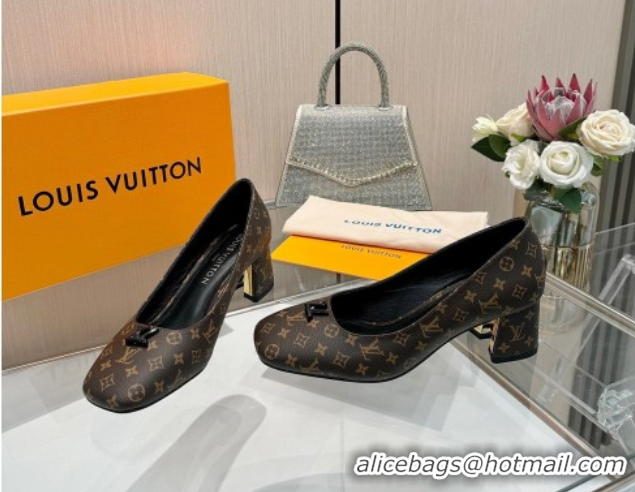 Buy Luxury Louis Vuitton Swing Pumps 5.5cm in Monogram Canvas Brown 2025 1AGTY9
