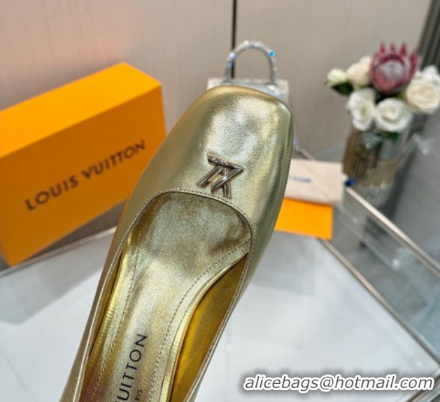 Best Price Louis Vuitton Swing Pumps 5.5cm in Calf Leather Gold 2025 1AGTY9