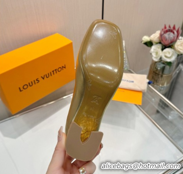 Best Price Louis Vuitton Swing Pumps 5.5cm in Calf Leather Gold 2025 1AGTY9