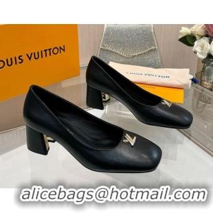 Best Product Louis Vuitton Swing Pumps 5.5cm in Calf Leather Black 2025 1AGTY9