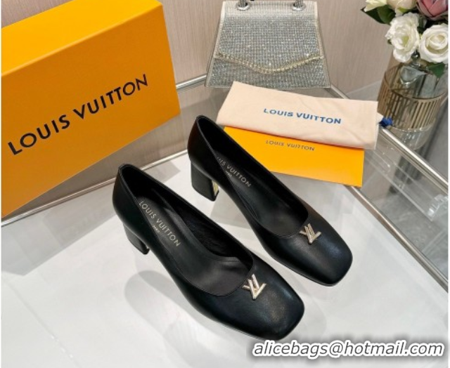 Best Product Louis Vuitton Swing Pumps 5.5cm in Calf Leather Black 2025 1AGTY9