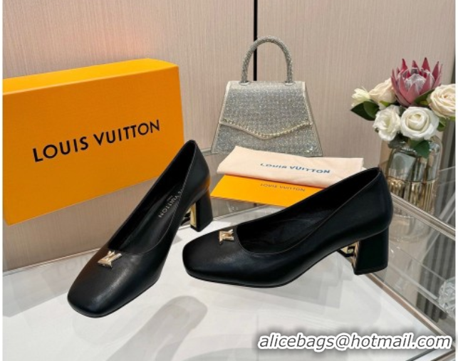 Best Product Louis Vuitton Swing Pumps 5.5cm in Calf Leather Black 2025 1AGTY9