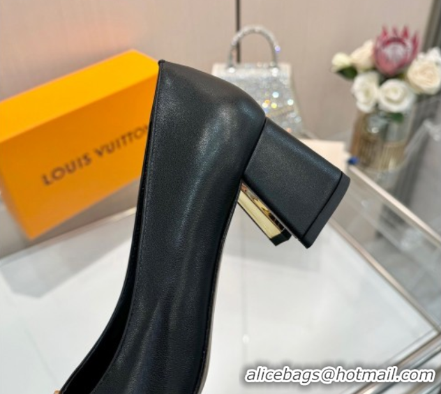Best Product Louis Vuitton Swing Pumps 5.5cm in Calf Leather Black 2025 1AGTY9