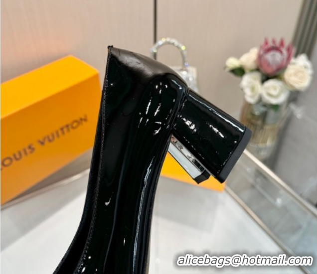 Popular Style Louis Vuitton Swing Pumps 5.5cm in Patent Leather Black 2025 1AGTY9