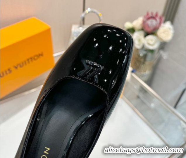 Popular Style Louis Vuitton Swing Pumps 5.5cm in Patent Leather Black 2025 1AGTY9